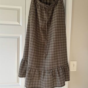 Florence Plaid Midi Skirt in Brown